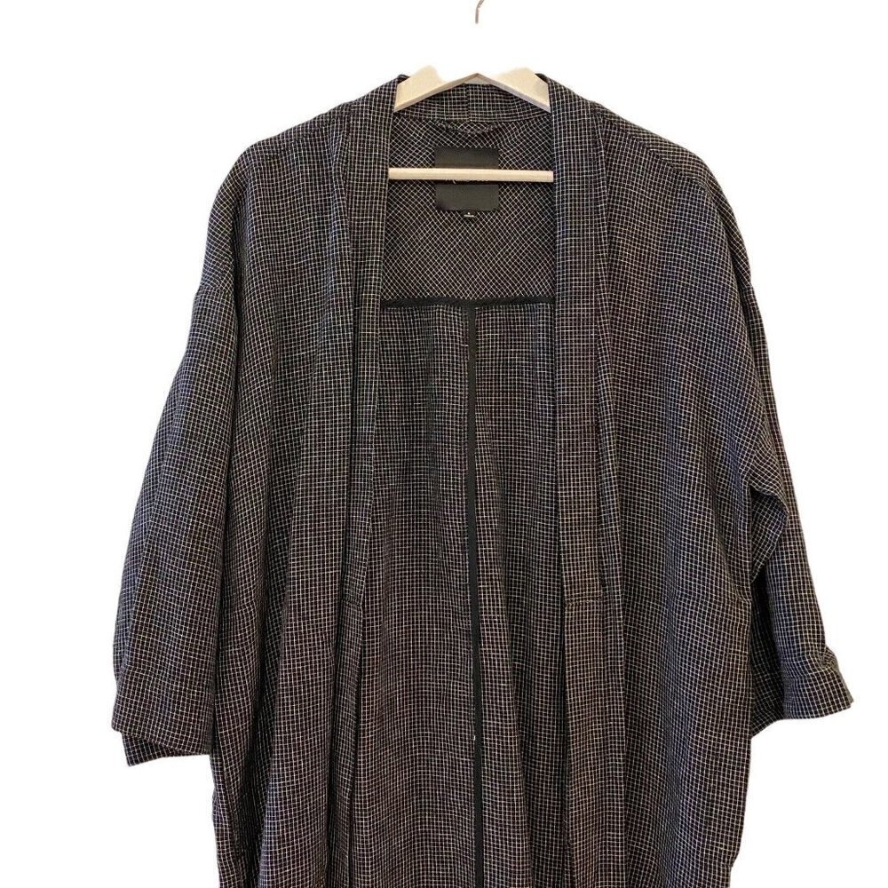 Madewell Long Robe Jacket In Grid Pattern Open Fr… - image 3